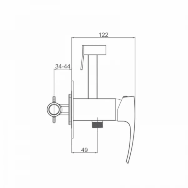 Набор для гигиенического душа Qtap Swan Cascada прямоугольный QTSWA262CRM45567 Chrome
