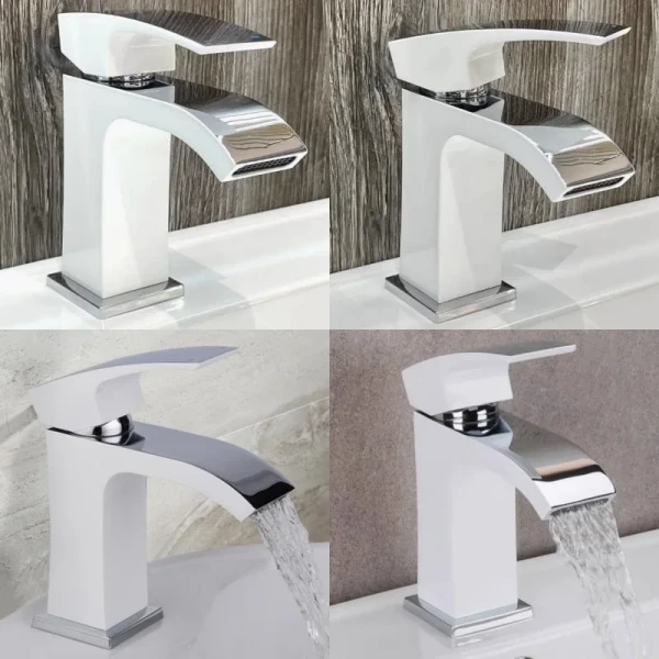 Смеситель для раковины Qtap Swan Cascada QTSWA270CRW45568 Chrome/White