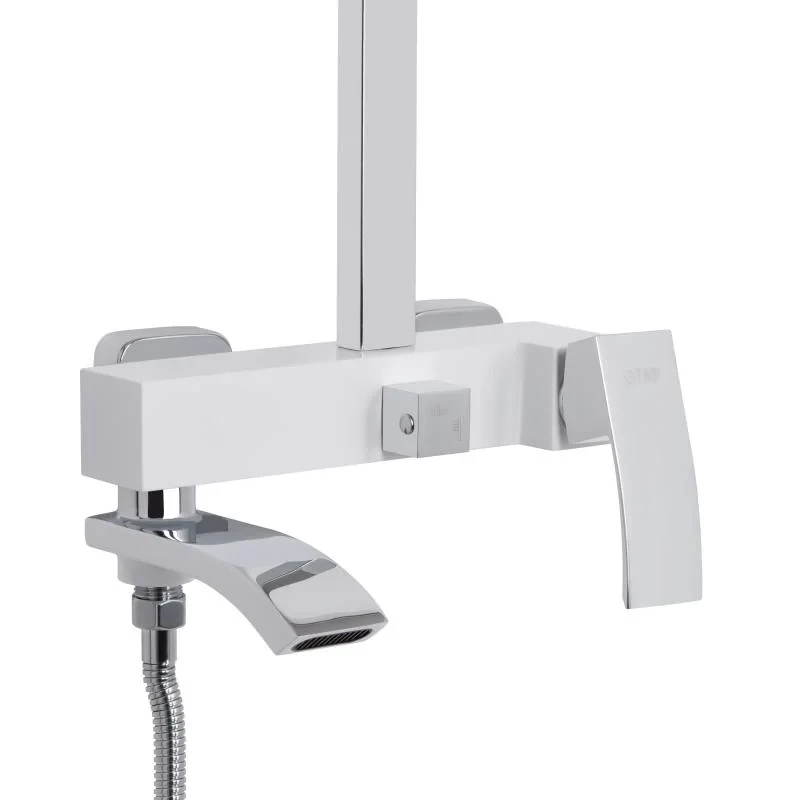 Душова система універсальна Qtap Swan Cascada на три споживача (з виливом) QTSWA111CRW45570 Chrome/White