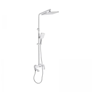 Душова система універсальна Qtap Swan Cascada на три споживача (з виливом) QTSWA111CRW45570 Chrome/White