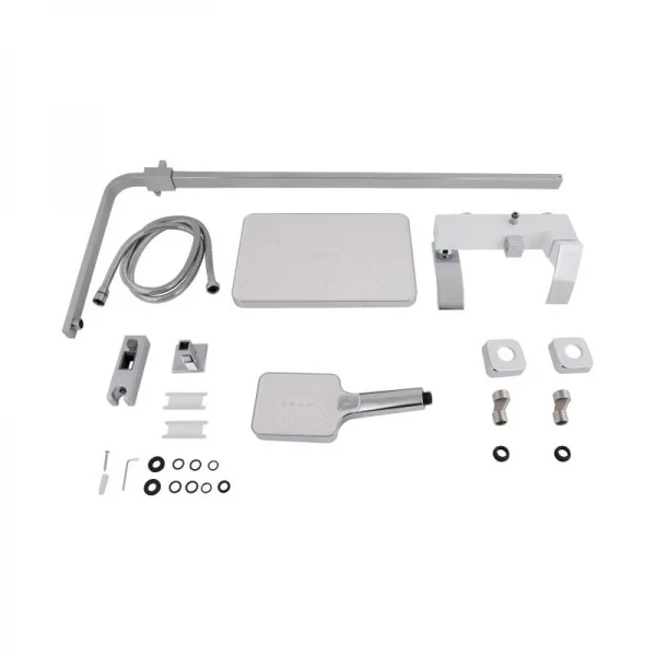 Душевая система универсальная Qtap Swan Cascada на три потребителя (с изливом) QTSWA111CRW45570 Chrome/White