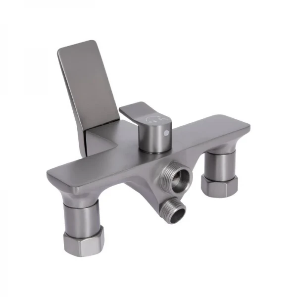 Змішувач для ванни Qtap Presto з довгим поворотним виливом (з душовим гарнітуром) QTPRE2601GRP45583 Graphite