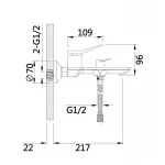 Змішувач для ванни Qtap Presto (з душовим гарнітуром) QTPRE259GRP45584 Graphite
