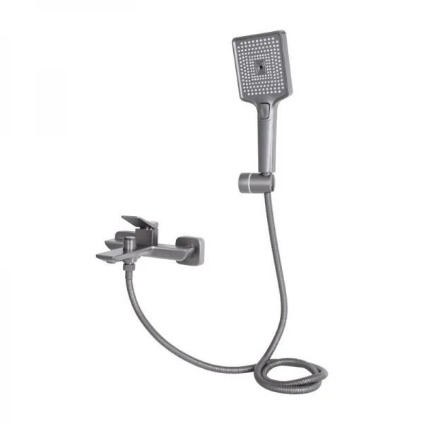 Змішувач для ванни Qtap Presto (з душовим гарнітуром) QTPRE259GRP45584 Graphite