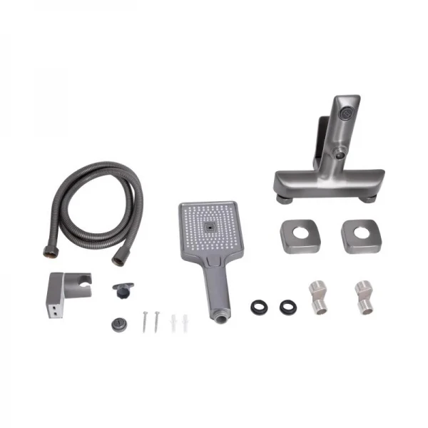 Змішувач для ванни Qtap Presto (з душовим гарнітуром) QTPRE259GRP45584 Graphite