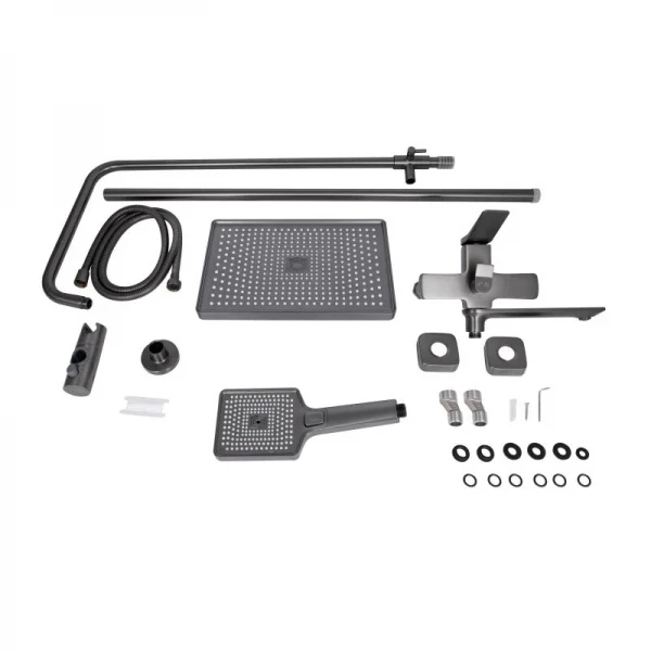 Душова система універсальна Qtap Presto на три споживача (з виливом) QTPRE111GRP45585 Graphite