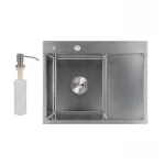 Мойка для кухни интегрированная Lidz Handmade H6350R крыло справа (LDH6350BRUR45587) Brushed Steel 3,0/1,0 мм