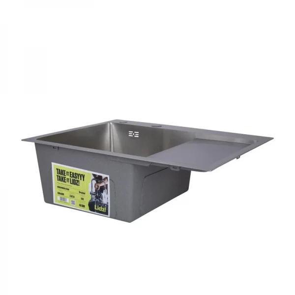 Мойка для кухни интегрированная Lidz Handmade H6350R крыло справа (LDH6350BRUR45587) Brushed Steel 3,0/1,0 мм