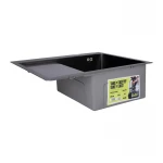 Мойка для кухни интегрированная Lidz Handmade H6350BL крыло слева (LDH6350BRUL45589) Brushed Black PVD 3,0/1,0 мм