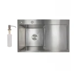 Мойка для кухни интегрированная Lidz Handmade H7849R крыло справа (LDH7849BRUR45591) Brushed Steel 3,0/1,0 мм