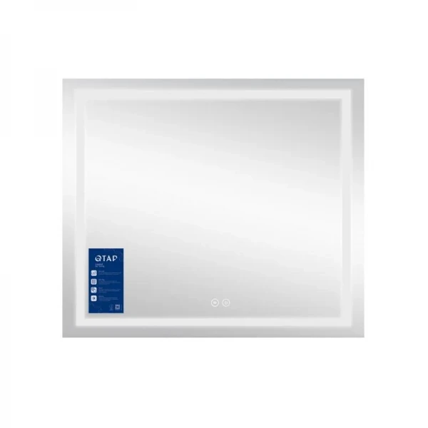 Дзеркало Qtap Mideya 800х700 з LED-підсвічуванням Touch, з антизапотіванням, з димером, рег. яскравості Reverse QT2078NCF8070W