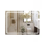 Дзеркало Qtap Mideya 1000х700 з LED-підсвічуванням Touch, з антизапотіванням, з годинником, димером, рег. яскравості QT2078NCF10070W