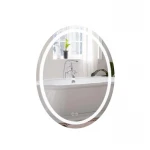 Дзеркало Qtap Mideya 500х700 з LED-підсвічуванням Touch, з антизапотіванням, з годинником, димером, рег. яскравості QT2078NCR5070W