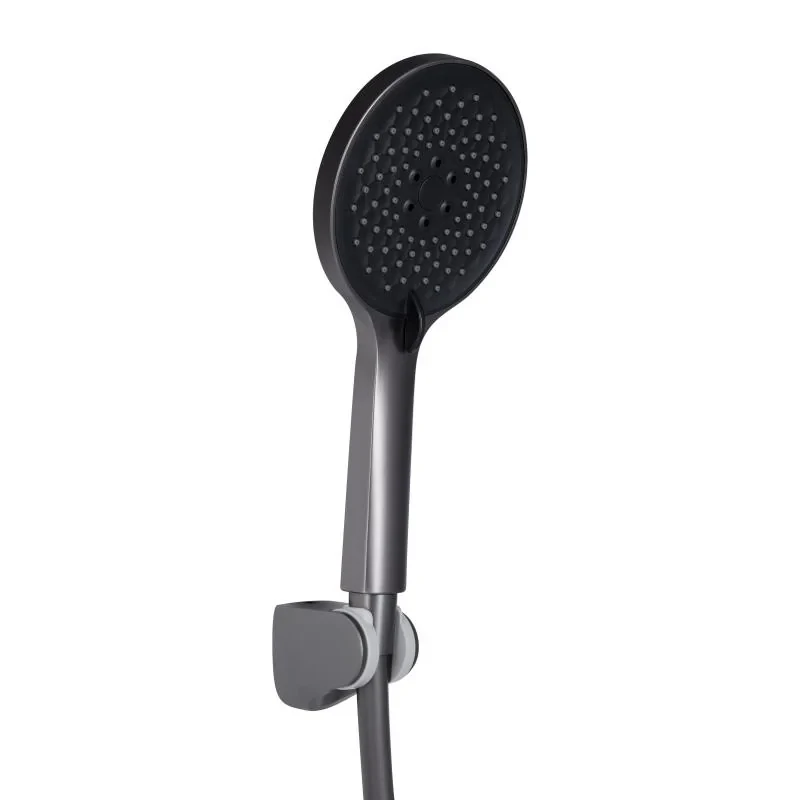 Змішувач для ванни Qtap Vlasta New (з душовим гарнітуром) QTVLA259GMB45643 Gunmetal Black PVD