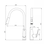 Смеситель для кухни Qtap Vlasta New с выдвижным изливом QTVLA344GMB45647 Gunmetal Black PVD