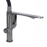 Смеситель для кухни Qtap Vlasta New с гибким изливом с подключением для питьевой воды QTVLA364GMB45649 Gunmetal Black PVD