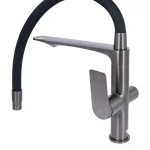 Смеситель для кухни Qtap Vlasta New с гибким изливом с подключением для питьевой воды QTVLA364GMB45649 Gunmetal Black PVD