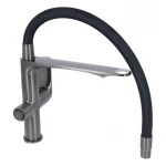 Смеситель для кухни Qtap Vlasta New с гибким изливом с подключением для питьевой воды QTVLA364GMB45649 Gunmetal Black PVD