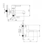 Смеситель для ванны Qtap Cardinal (c душевым гарнитуром) QTCAR259CRM45656 Chrome