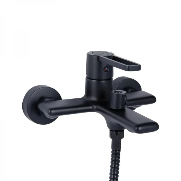 Смеситель для ванны Qtap Taurus (c душевым гарнитуром) QTTAU259BLM45662 Black Matt