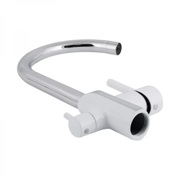 Смеситель для кухни Qtap Grand с подключением для питьевой воды QTGRA362CRW45668 Chrome/White