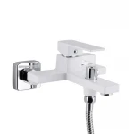 Смеситель для ванны Qtap Gemini (c душевым гарнитуром) QTGEM259CRW45683 Chrome/White