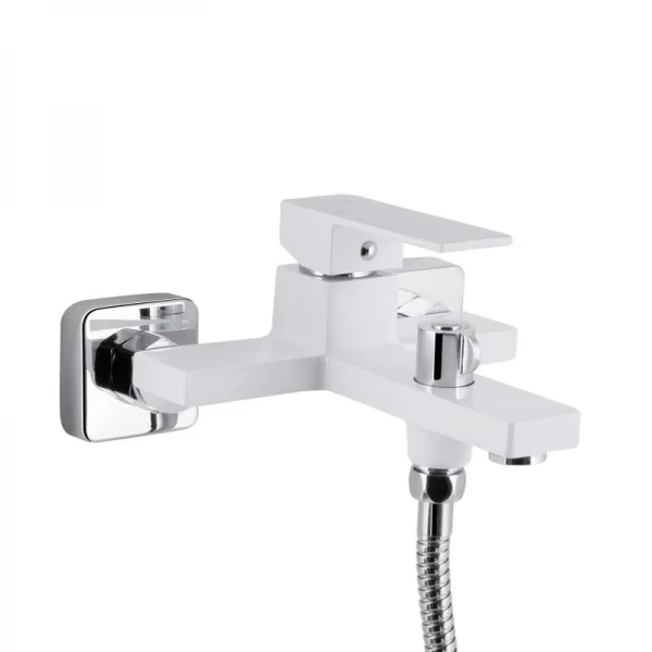 Смеситель для ванны Qtap Gemini (c душевым гарнитуром) QTGEM259CRW45683 Chrome/White
