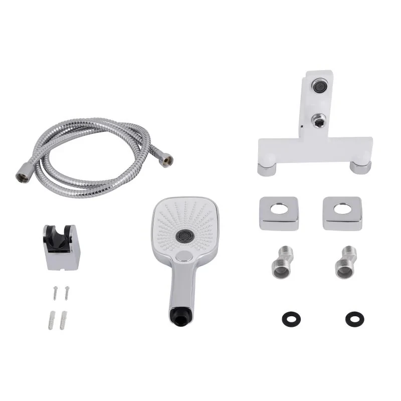 Змішувач для ванни Qtap Gemini (з душовим гарнітуром) QTGEM259CRW45683 Chrome/White