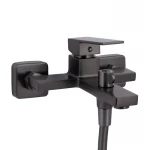 Смеситель для ванны Qtap Gemini (c душевым гарнитуром) QTGEM259GMB45684 Gunmetal Black PVD