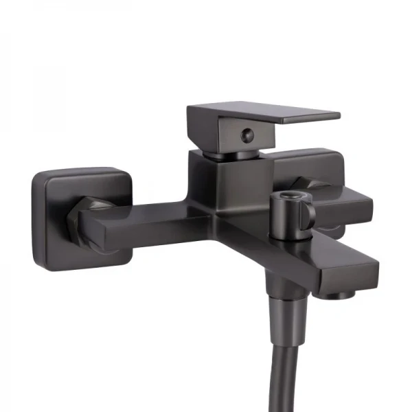 Смеситель для ванны Qtap Gemini (c душевым гарнитуром) QTGEM259GMB45684 Gunmetal Black PVD