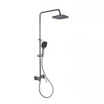 Душевая система универсальная Qtap Gemini на три потребителя (с изливом) QTGEM111GMB45688 Gunmetal Black PVD