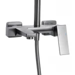 Душевая система универсальная Qtap Gemini на три потребителя (с изливом) QTGEM111GMB45688 Gunmetal Black PVD
