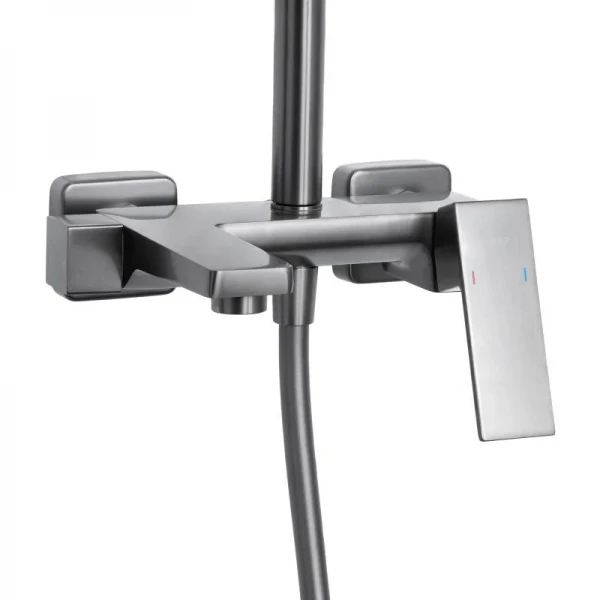 Душевая система универсальная Qtap Gemini на три потребителя (с изливом) QTGEM111GMB45688 Gunmetal Black PVD