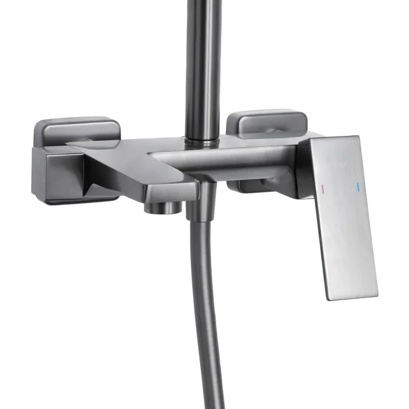 Душова система універсальна Qtap Gemini на три споживача (з виливом) QTGEM111GMB45688 Gunmetal Black PVD