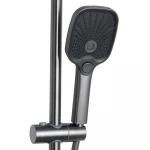 Душевая система универсальная Qtap Gemini на три потребителя (с изливом) QTGEM111GMB45688 Gunmetal Black PVD