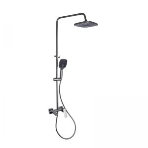Душова система універсальна Qtap Gemini на три споживача (з виливом) QTGEM111GMB45688 Gunmetal Black PVD