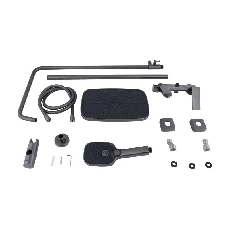 Душова система універсальна Qtap Gemini на три споживача (з виливом) QTGEM111GMB45688 Gunmetal Black PVD