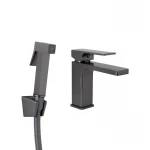 Смеситель для раковины Qtap Gemini (с гигиеническим душем) QTGEM272GMB45692 Gunmetal Black PVD