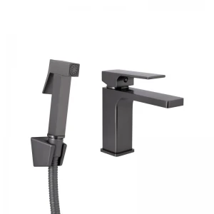 Змішувач для раковини Qtap Gemini (з гігієнічним душем) QTGEM272GMB45692 Gunmetal Black PVD