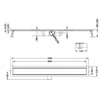 Трап из нержавеющей стали Qtap Taurus Tile600 линейный с сухим затвором под плитку