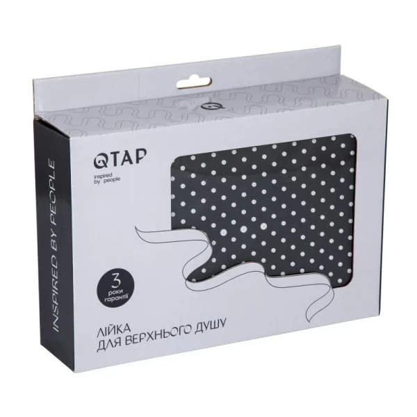 Лейка для верхнего душа Qtap Hlavova 300x200 мм прямоугольная QTHLA107BLM45783 Black Matt