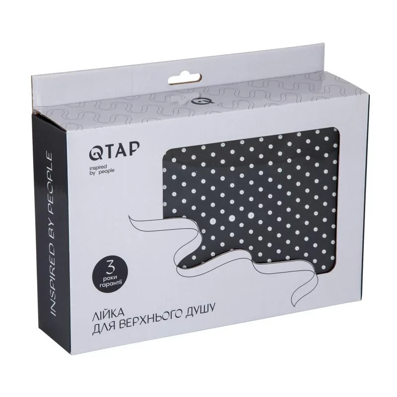Лійка для верхнього душу Qtap Hlavova 300x200 мм прямокутна QTHLA107BLM45783 Black Matt