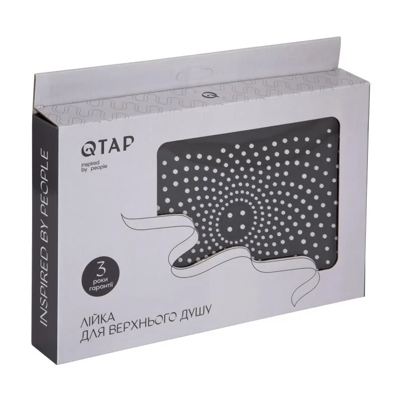 Лійка для верхнього душу Qtap Hlavova 260x180 мм прямокутна QTHLA107CRM45784 Chrome/Black