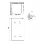 Душевая перегородка Qtap Walk-In Standard BLM209.C8 90х200 см, стекло Clear 8 мм, покрытие CalcLess