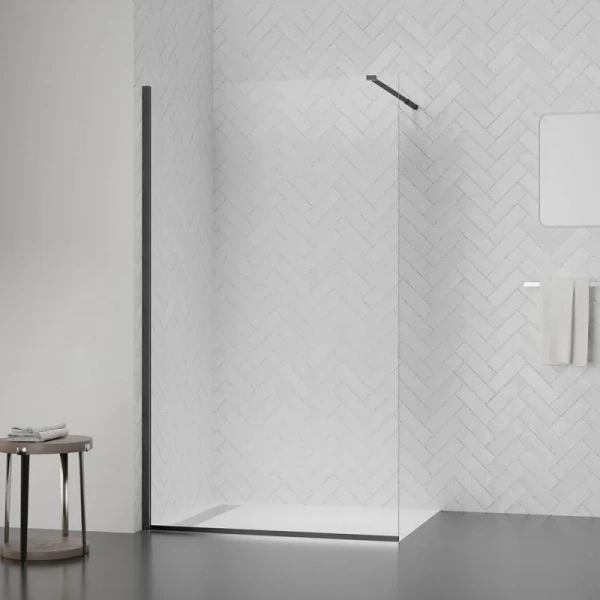 Душевая перегородка Qtap Walk-In Standard BLM209.C8 90х200 см, стекло Clear 8 мм, покрытие CalcLess