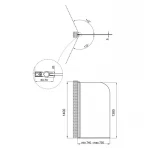 Штора на ванну Qtap Standard BLM407513APL стекло Pear 6 мм, 75х140 см, левая