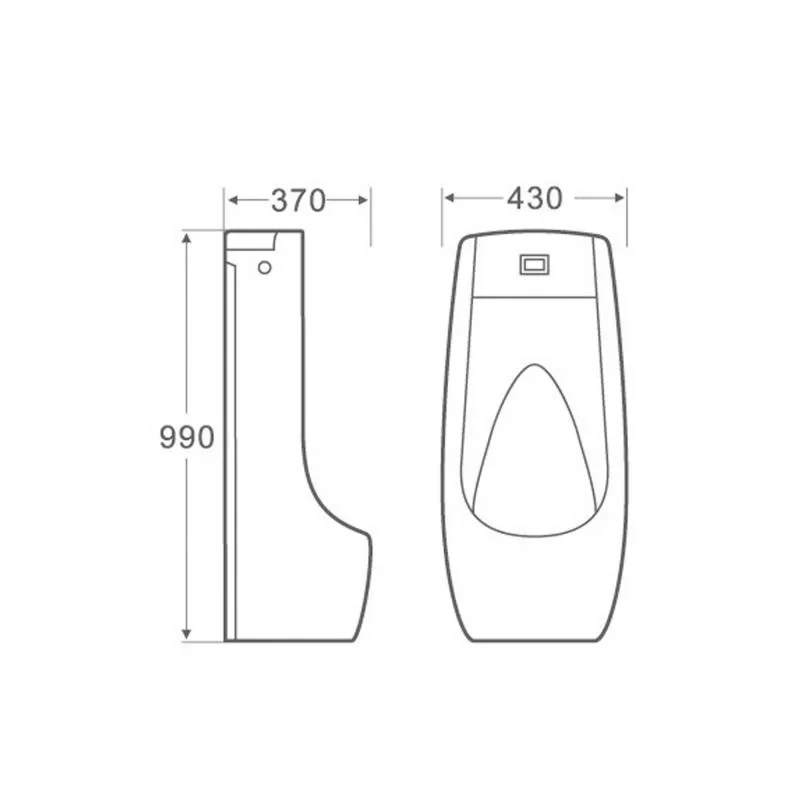 Пісуар підлоговий Qtap Scorpio з ІЧ-датчиком автоматичного змиву 430х370х990 White QT1488101HW