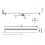 Трап из нержавеющей стали Qtap Taurus FA700MBLA линейный с сухим затвором