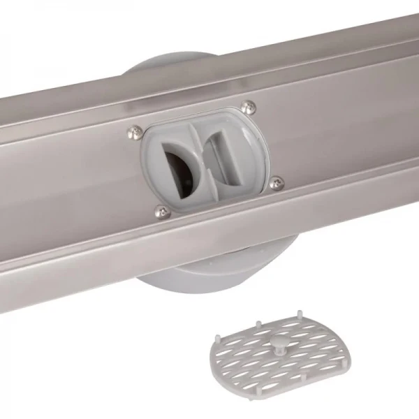 Линейный трап Qtap Scorpio FA600 из нержавеющей стали (поворотный сифон/сухой затвор) 600 мм