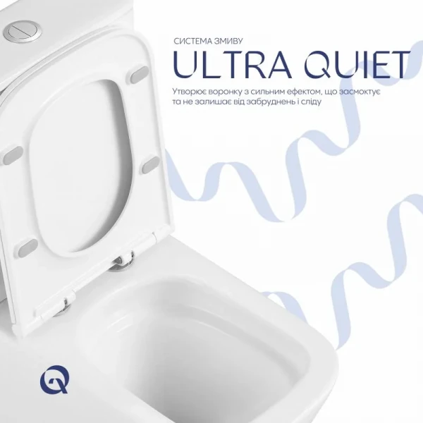 Унитаз напольный Qtap Tern Ultra Quiet безободковый с сиденьем Soft-Close QT17226003AW White